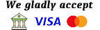 We accept Visa, MC, and payments from Bank Bill Pay